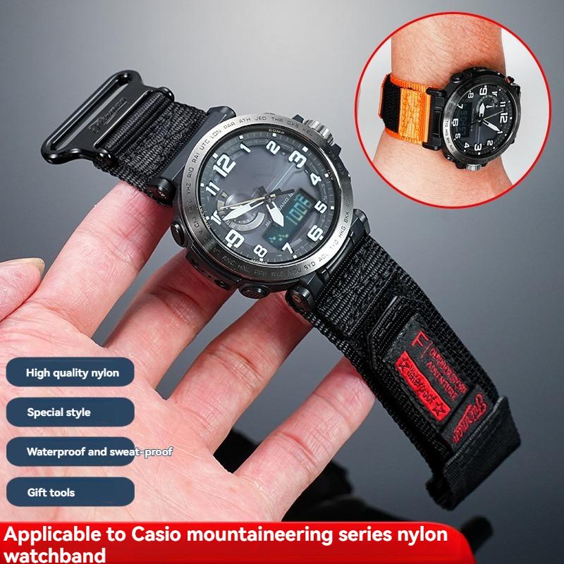 23 мм 24 мм Нейлоновый ремешок для часов Casio PROTREK PRG-650 PRG-600 PRW-6600 PRW-61Y/50Y/51/70Y | Дышащий холщовый аксессуар для часов