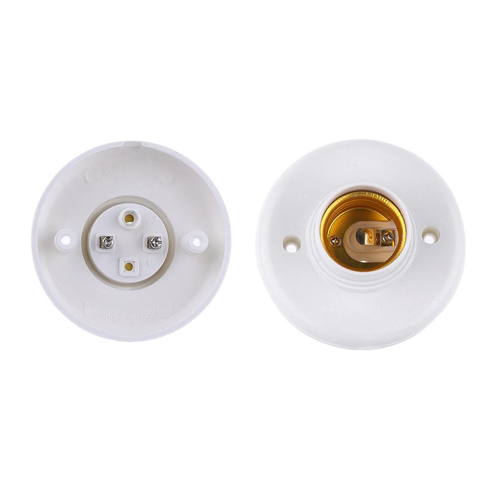 1/5PCS Home DIY White Lamp Accessory Screw Light Round Socket E27 Lamp Base Bulb Holder