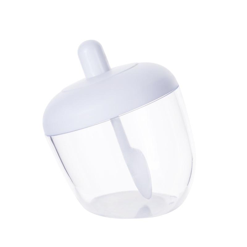 Прозрачная креативная кухонная круглая банка для приправы, бутылка для приправы с ложкой и крышкой, влагостойкая и пыленепроницаемая