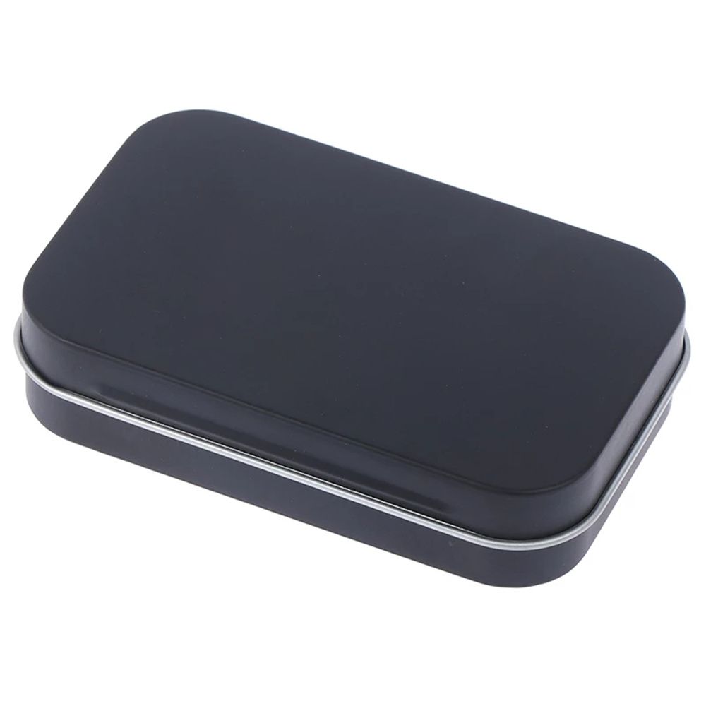Sealed Tin Coin Organizer Key Organizer Black Card Case Candy Box Metal Empty Box Black Storage Box