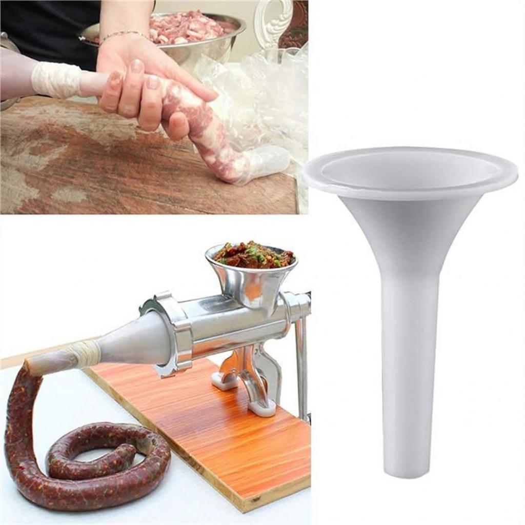 Manual Plastic Sausage Stuffer Filler Funnel Maker Tube for Meat Grinder 1Pc
