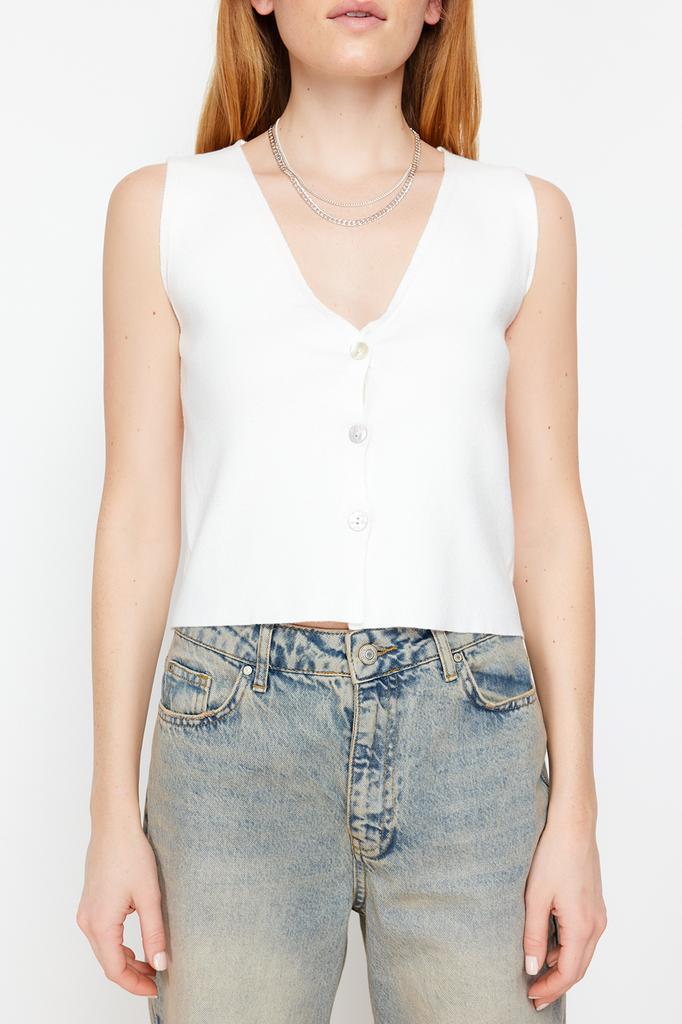 Women's Fashion New Blouse Brown Basic Vest Look Premium Yarn Special Yarn Knitwear Blouse