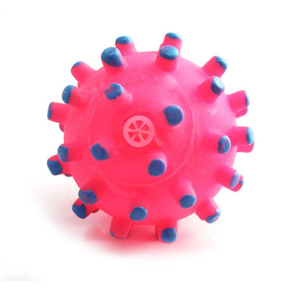 Interactive Play Elastic Teeth Cleaning Funny Pet Toys Squeaky Sound Soft Rubber Dog Chew Ball