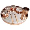 Prisha India Craft Steel Copper Dinner Thali Set Diameter 13",