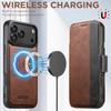 2 in 1 Removable Strong Magnetic Case For iPhone 12 13 14 15 16 17 Pro Max Air Retro Hit Color Leather Card Wallet Book Cover