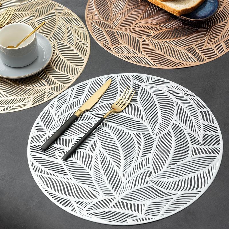 1Pcs Round Placemat Western Food Hollow Mat Heat Insulation Dining Table MatsDecor High-end Minimalist Hotel Restaurant Placemat