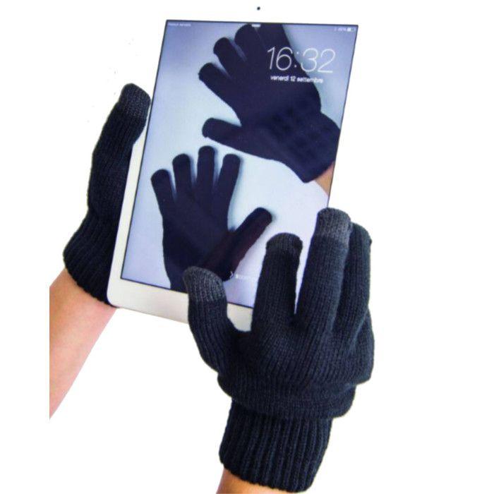 Gants adulte Atlantis pour écrans tactiles noir - Noir