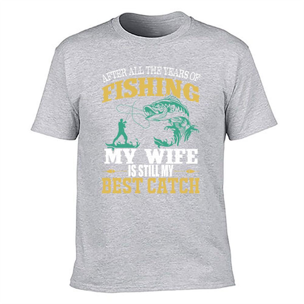 Unisexs Cotton Fishing Tshirt Best Catch Graphic Tee Outdoor Angling Themed Casual Short Sleeve Top For Fisherunisex