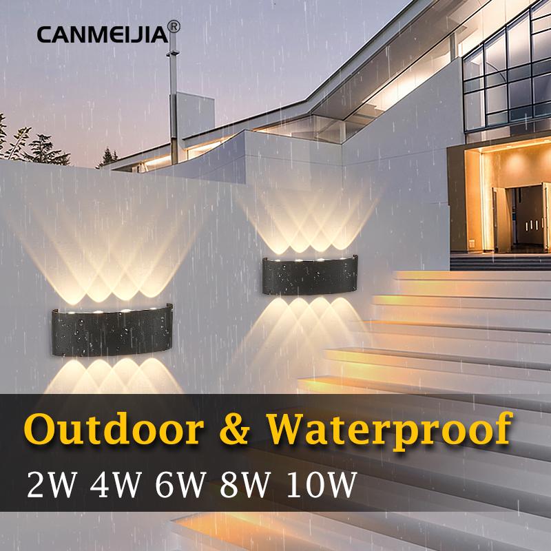 Canmeijia LED Wall Lamps IP65 Outdoor Lighting Waterproof Garden Lights 85-265V Interior Wall Light Aluminum For Balcony Porch Stairs Lamp