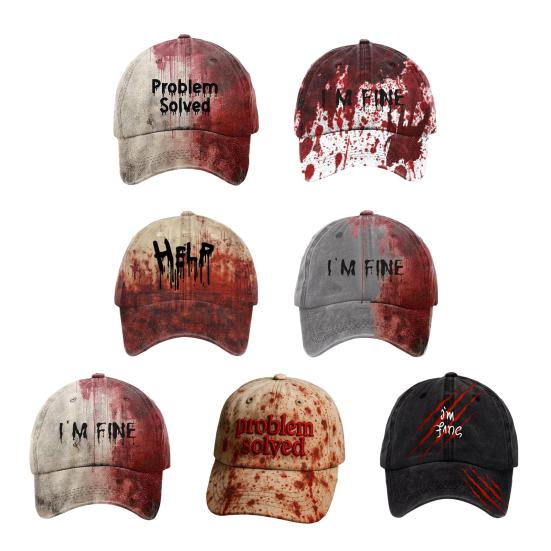 Темное пятно крови Унисекс бейсболка Дышащая шляпа для защиты от солнца Шляпа в стиле Хэллоуина Бейсболка с изогнутым козырьком