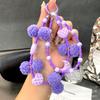 Плюшевая цепочка для телефона Луна Сердце Помпон Ремешок для телефона Осень Зима Новая Двойная цепочка Подвеска Цепочка для сумки со спейсером