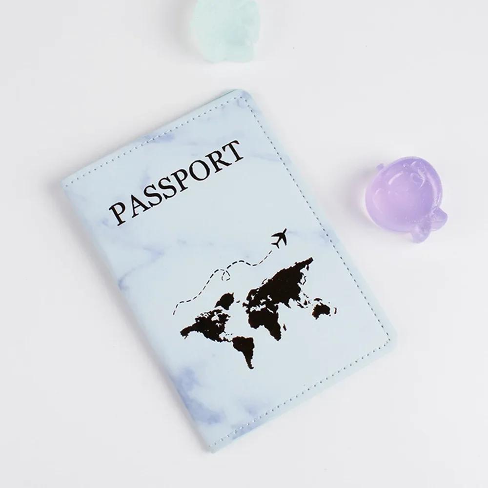 Marble Style Travel Passport Cover Pu Leather ID Credit Card Passport Holder Packet Wallet Purse Bags Pouch for Women Men