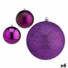 Set of Christmas Balls Purple Plastic Ø 12 Cm (6 Units)