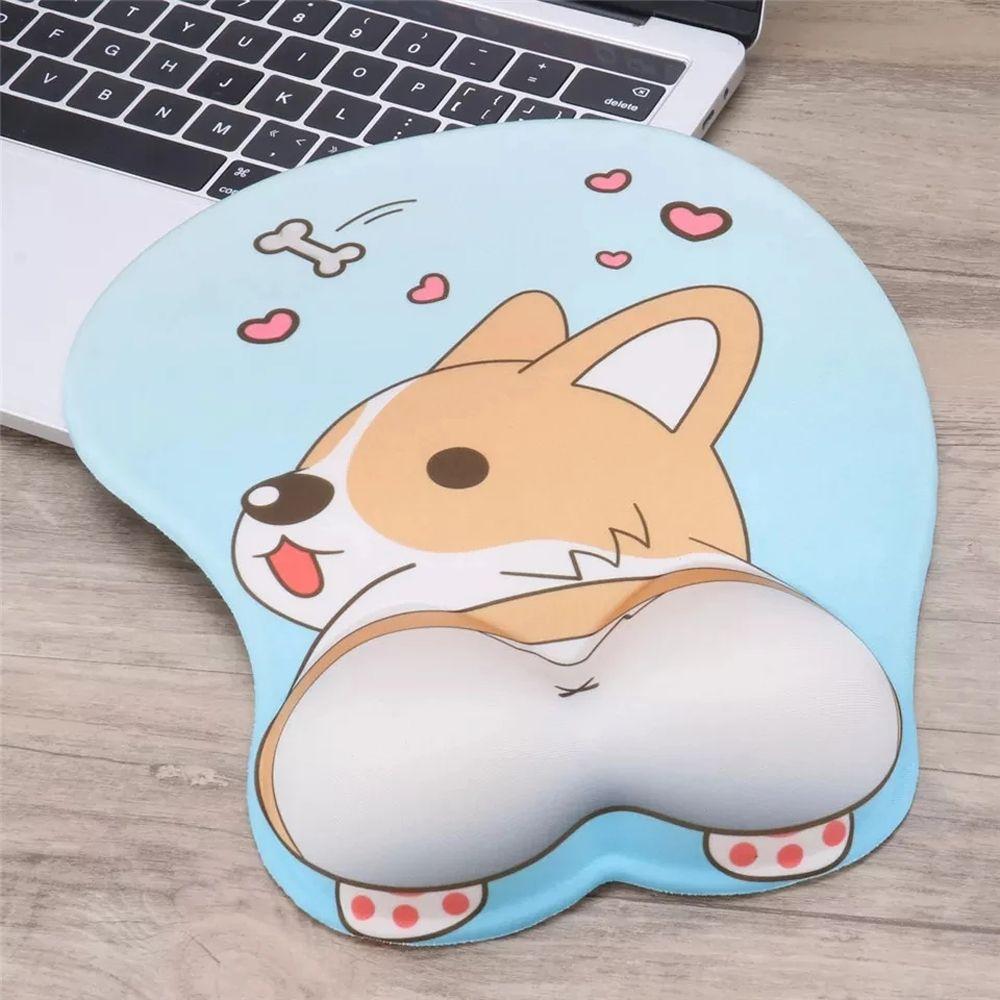 Office Ergonomic Silica Gel Non Slip Gaming Dog Wrist Rest Mouse Mat Corgi Mouse Pad Wrist Support