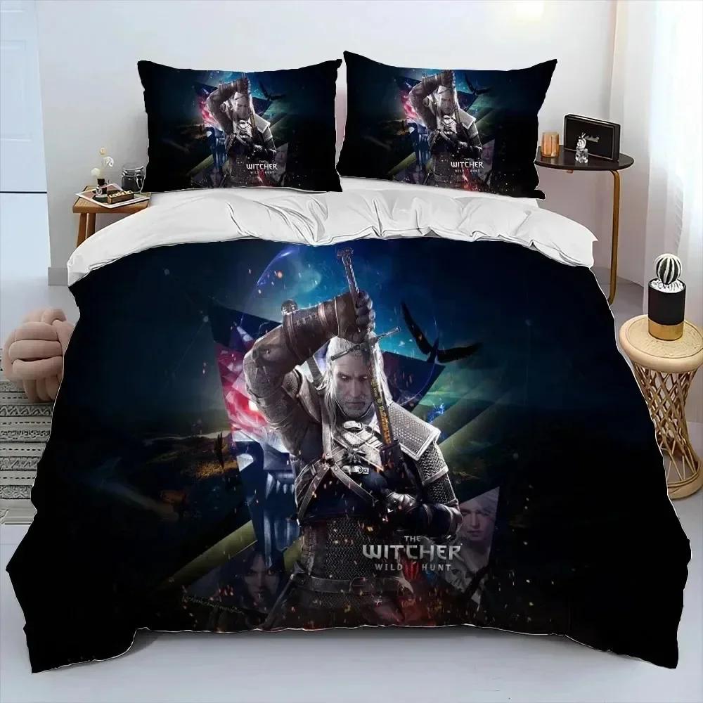 3D The W-Witcher Game cartoon Comfortable Duvet Quilt Cover Pillowcase Bedding Set Children Bedroom Decoration Home Textile
