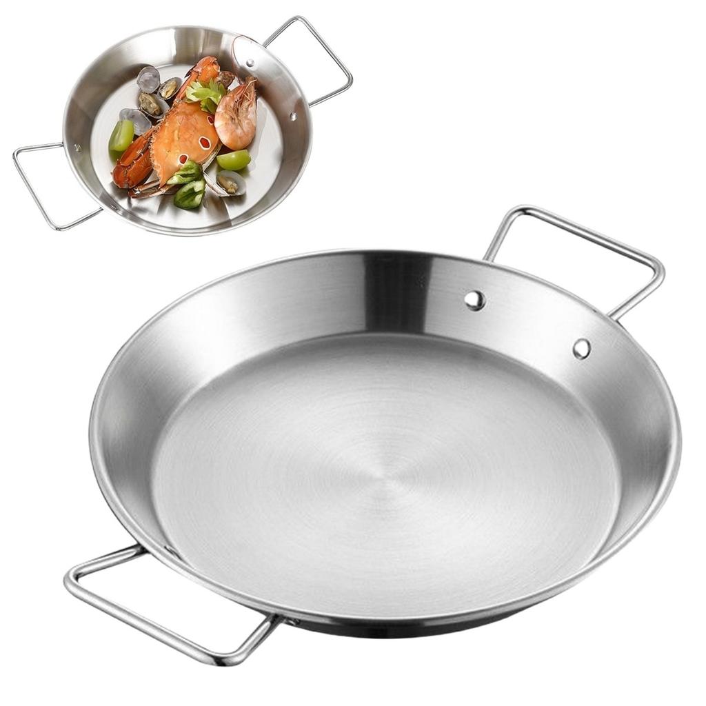 Paella Cooking Pot Stainless Steel Pot Ergonomic Handles High Temperature Safe