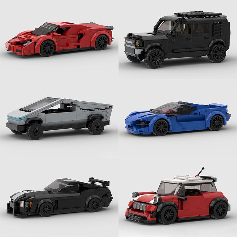 Классический Автомобиль Скорость MOC Внедорожник Гонки Полиция Модель Строительные Кубики Родстер Транспортное средство Город Супер Гонки Блоки Технический Рождественский подарок