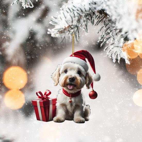 Рождественский орнамент Яркий цвет Легко повесить Милая собака Автомобиль Подвесной кулон Рождественская елка Акриловый кулон