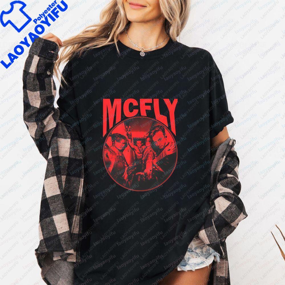 McFly Retro Music Summer Trend ShortSleeved Unisexs and WoUnisexs Universal Pattern LargeSized Comfortable TShirt