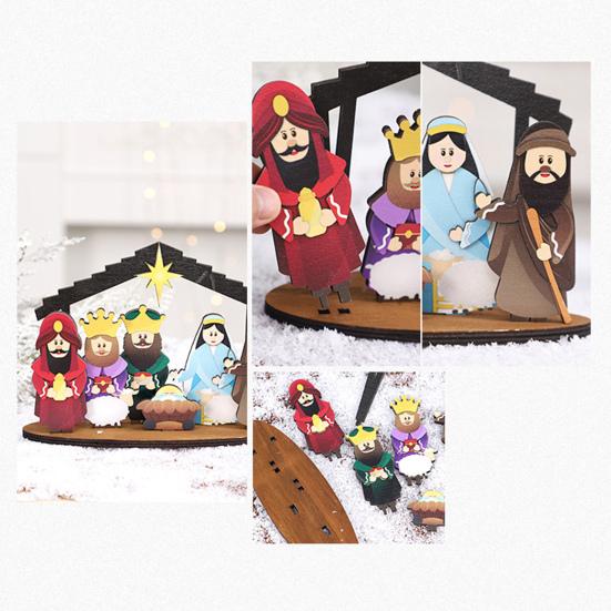 Рождественский вертеп Yousheng, деревянный рождественский вертеп, христианская религиозная статуэтка, праздничный настольный центральный элемент для декора фермерского дома