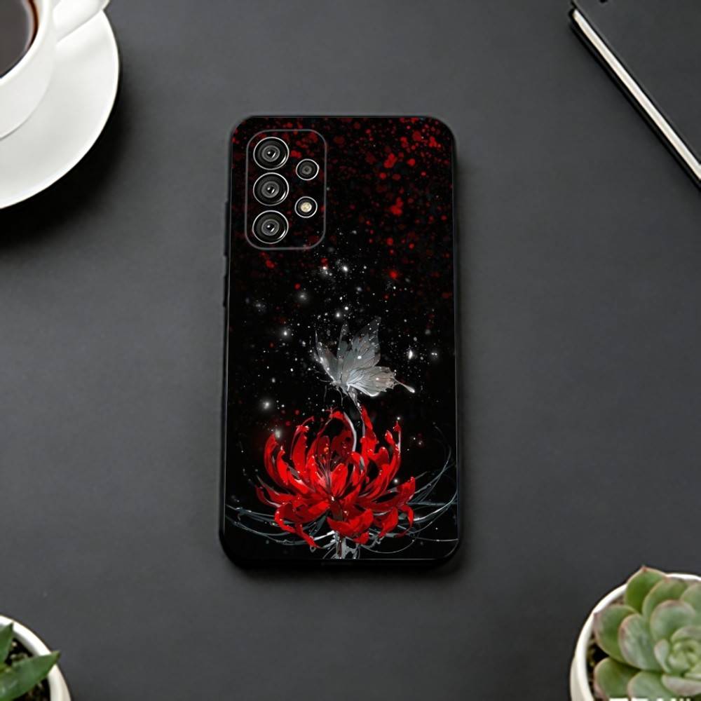 Красный Паук Лилия L Чехол для Телефона Для Samsung S25,S24,S21,S22,S23,S30,Ultra,S20,Plus,Fe,Lite,Note,10,Черная Крышка