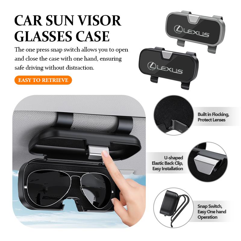Car Interior Accessories Glasses Holder Clip Box Car Visor Sunglasses Glasses Case For Lexus UX250h RX450h CT200h RX400h NX LX AEK1
