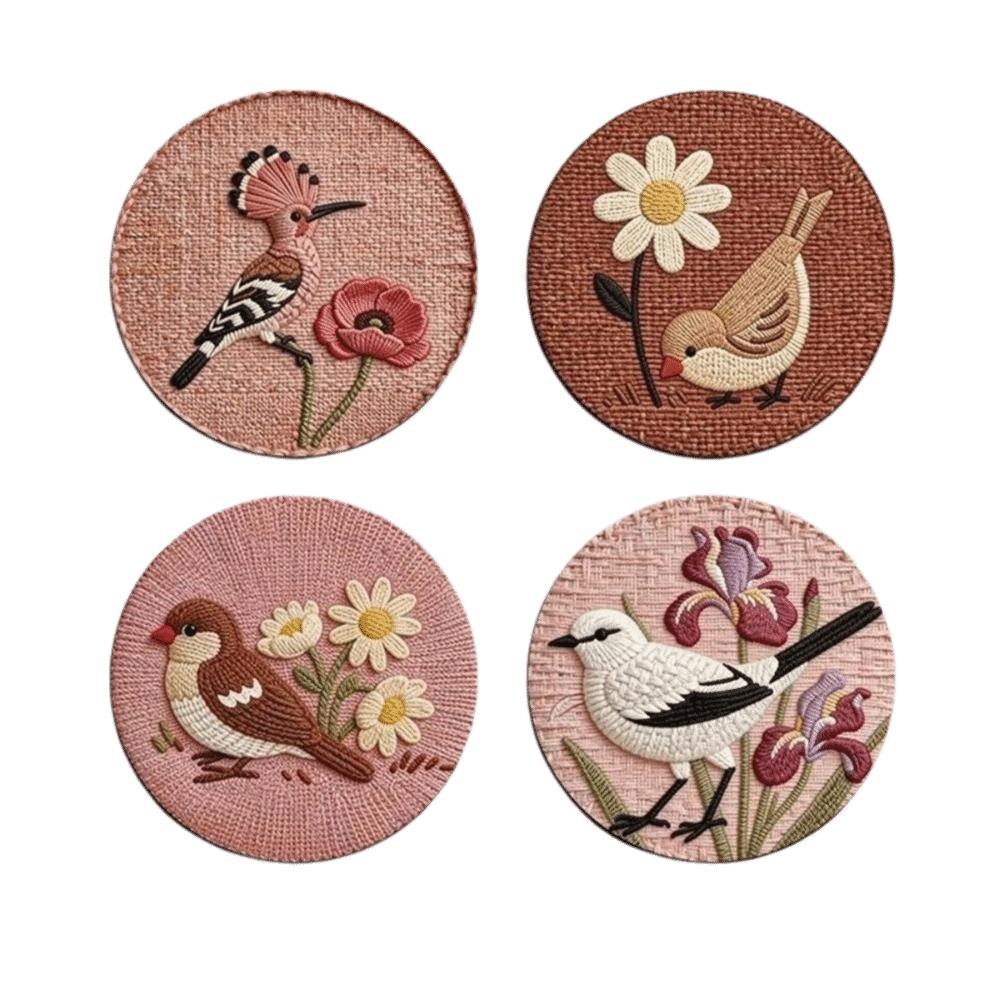 Flower and Bird Print Pot Holder Anti Slip Dining Table Protector Dining Table