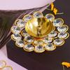 Crystal Akhand Diya for Decoration Brass Diya for Puja Lamp Decorations Items for Home Decor and Gifts (Golden, 9 X 3 Cm)