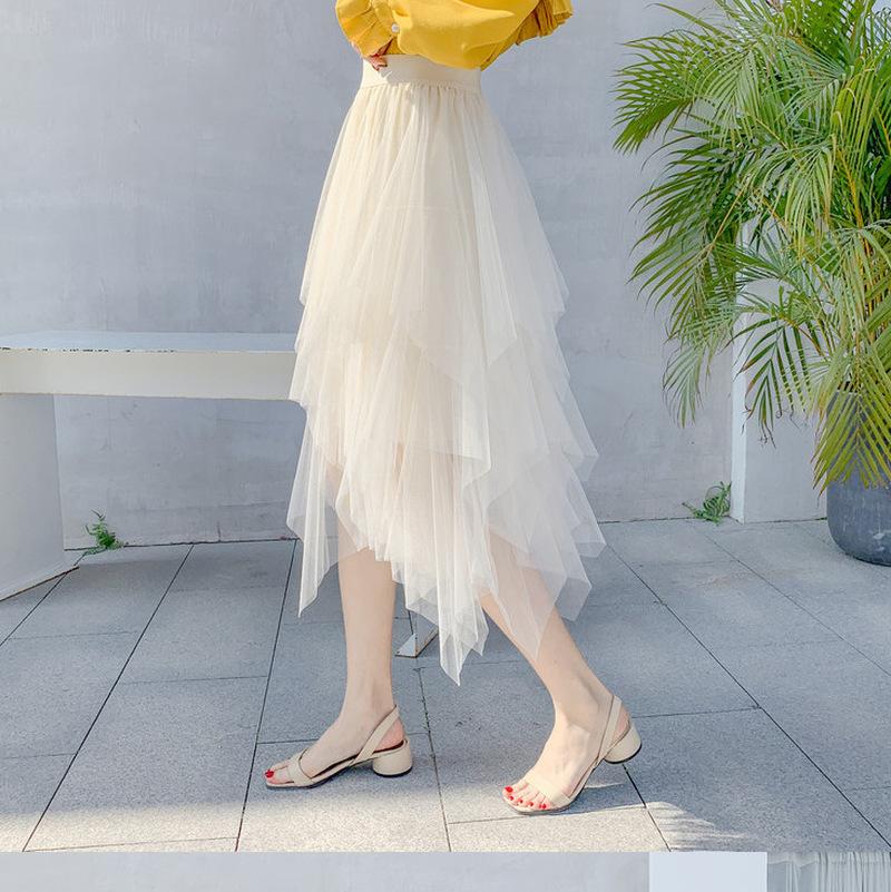 Летние тюлевые юбки, женские плиссированные юбки с высокой талией, женские черные розовые брюки