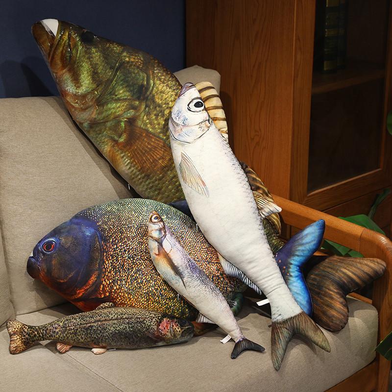 8 Стилей Имитация Рыбы Подушка Плюшевая Игрушка Мягкая Набивная Удобная Подушка Гигантская Реалистичная Рыба для Детей Взрослых Домашний Декор Подарок