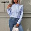 Женская новая синяя рубашка, осенняя солнцезащитная куртка, высококлассное чувство моды, свободные топы для поездок на работу, верхняя одежда