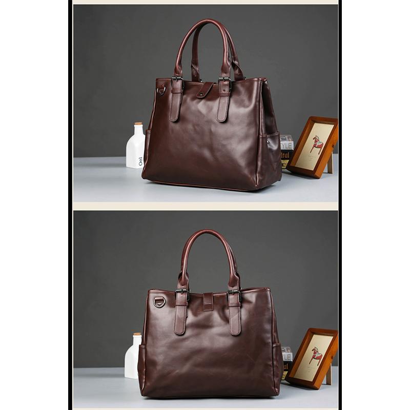 Мужские сумки, кожаные портфели большой вместимости, мужские повседневные сумки-мессенджеры, сумки через плечо в стиле ретро, деловые компьютерные сумки