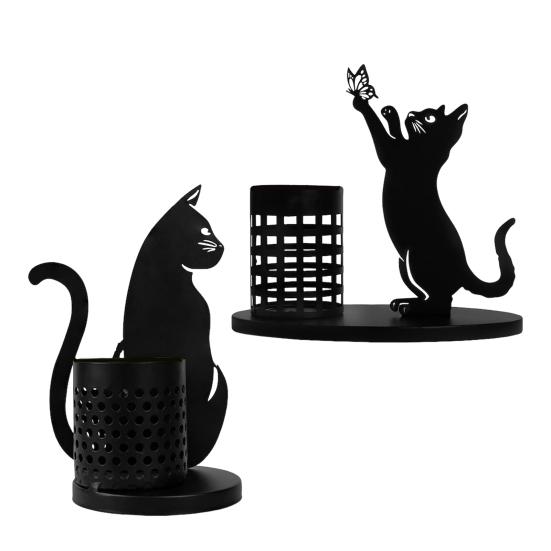 Настольный держатель для ручек, контейнер для кистей для макияжа, креативная форма, нержавеющий, устойчивый к коррозии, многофункциональный органайзер в форме кошки, органайзер для хранения ручек