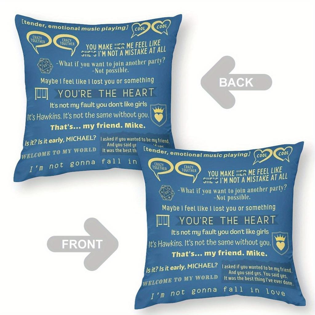 Byler Pillow Cover Crazy Together Quote Collage Throw Pillow Case Polyester Decorative Cushion Cover For Bedroom Dorm Home Decor