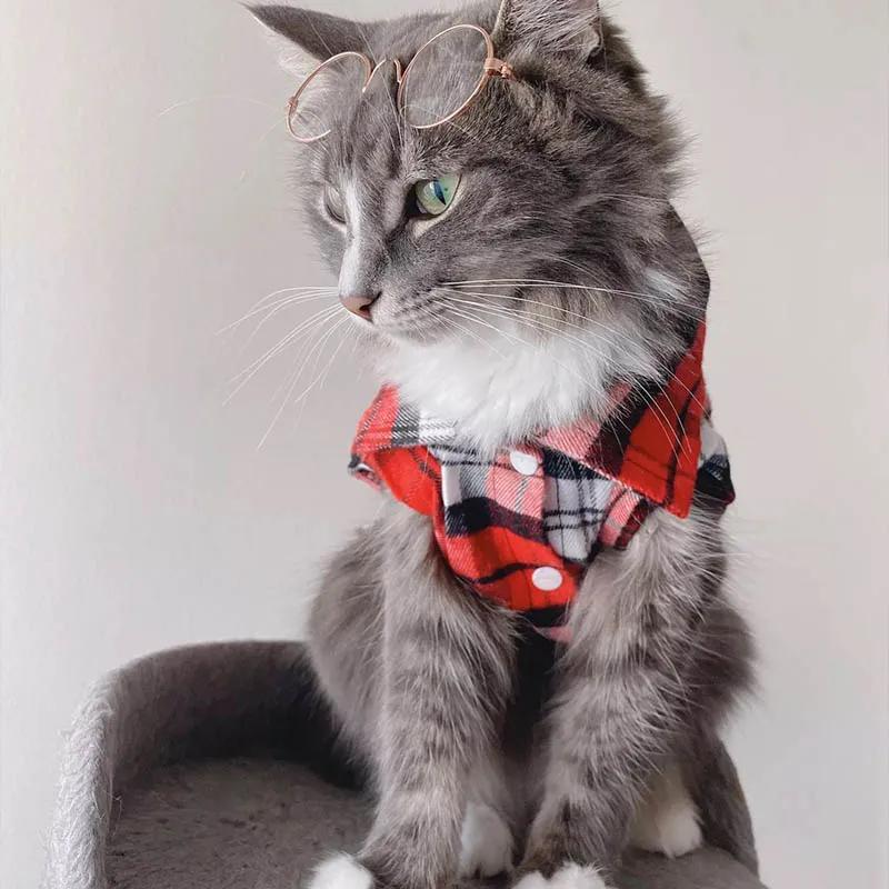 Клетчатая одежда для кошек Одежда для кошек Sphinx Pet для маленьких кошек Собаки Костюмы для кошек Мягкая кошечка Пальто для котенка Куртка Наряд для щенка York