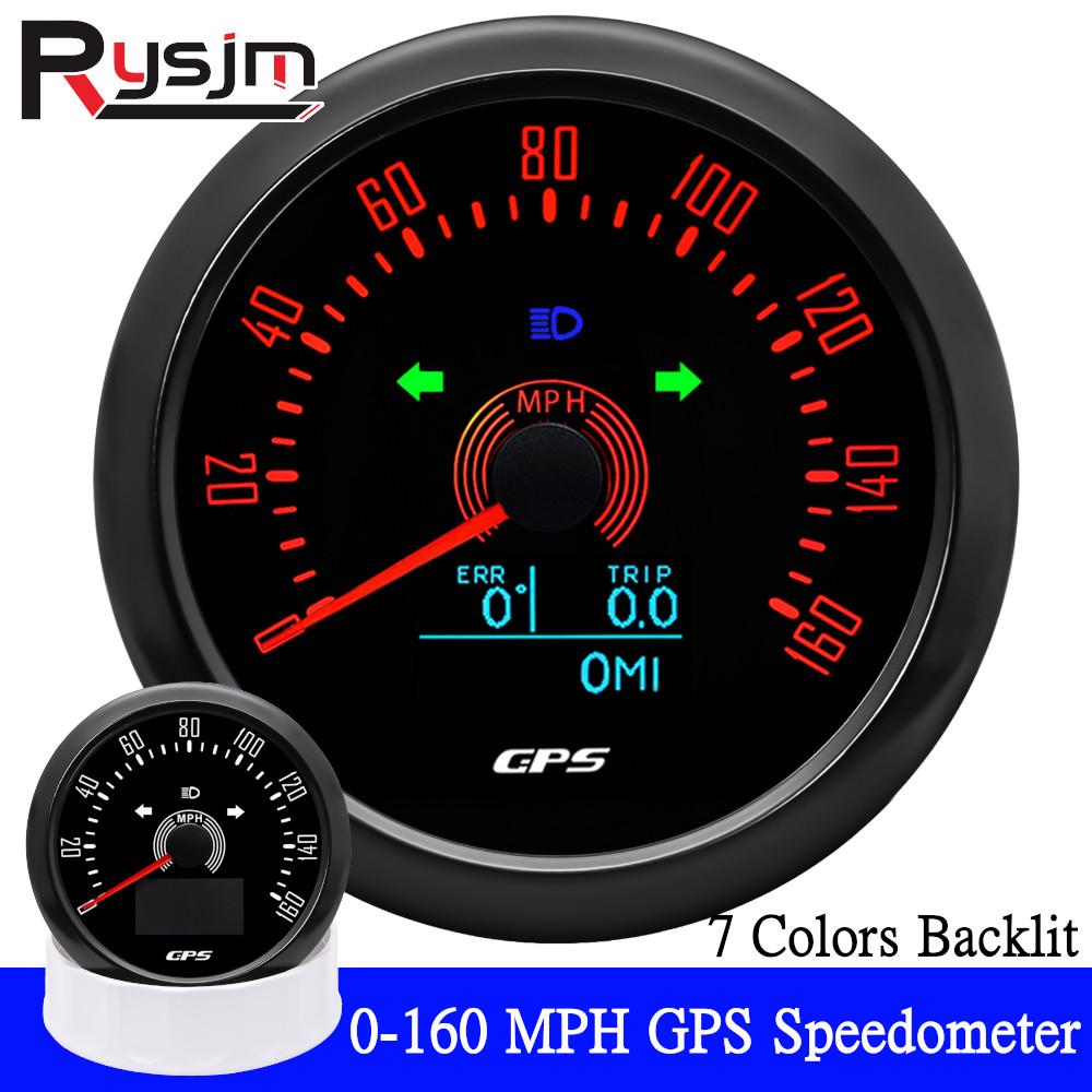 85-мм GPS-спидометр для лодки 0-160 миль/ч 200 км/ч Одометр с антенной Измеритель скорости Счетчик пути ODO COG Водонепроницаемый для морского транспорта Автомобиля Грузовика