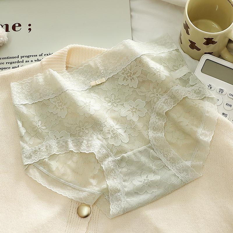 Women's French Mesh Lace Jacquard Panties - Breathable, Comfortable Spring/Summer Triangle Shorts