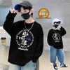 Модная осенняя хлопковая футболка с длинным рукавом для мальчиков - Повседневный свободный крой со стильным принтом букв
