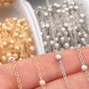 10 yards/roll Metal Golden Beads Chains For Jewelry Making Bulk Ball Link Chains DIY Women Men Necklace Bracelet Accessories
