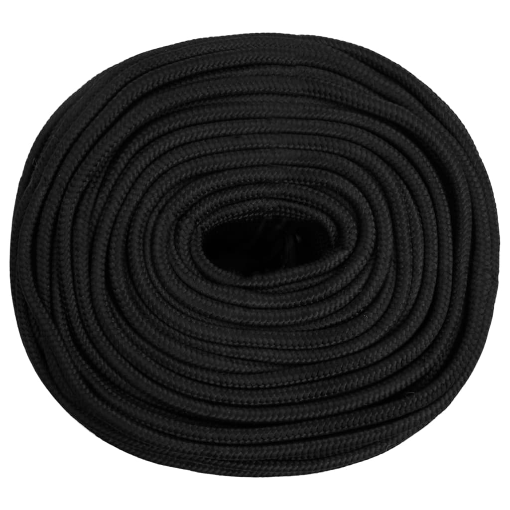 Vidaxl Linka Żeglarska, Czarna Jednolita, 10 Mm, 500 M, Polipropylen