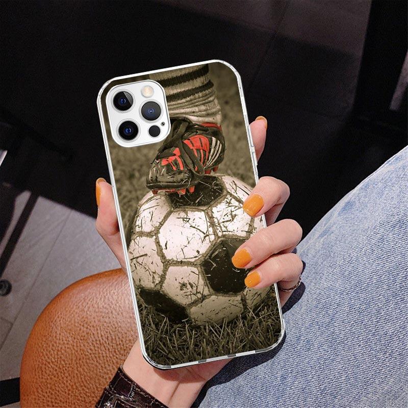 Чехол для телефона с дизайном футбольного мяча для iPhone 17 Air 16 Pro Max 16E 15 + 14 Plus 11 12 13 Mini 7 8 SE Подарок Печатная крышка Funda
