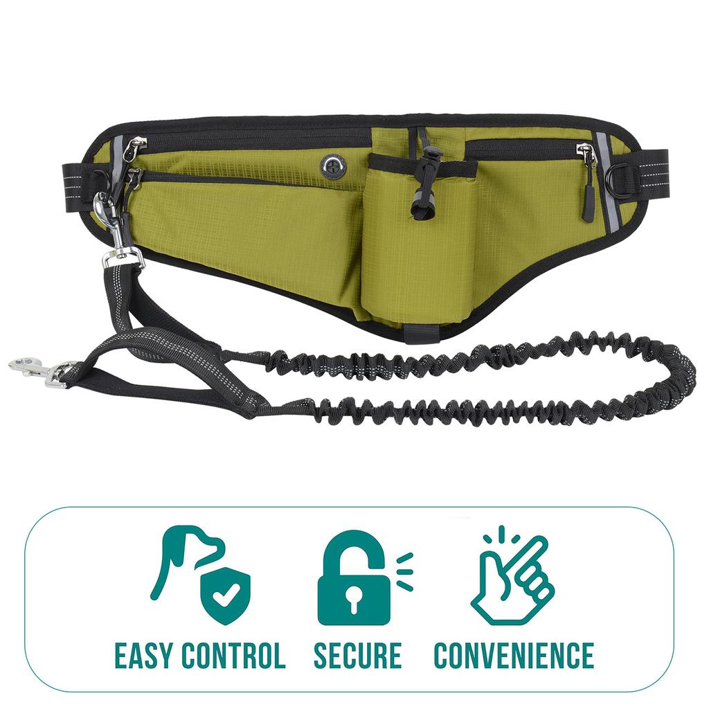 Поводок для собак Hands Free, поясная сумка, водонепроницаемая, ночная, светоотражающая, большой емкости для уличной собаки