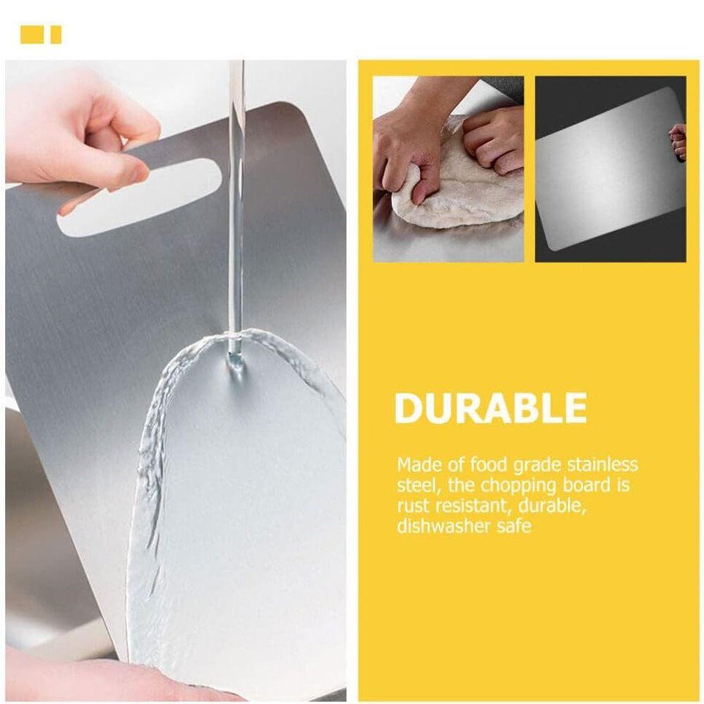 Stainless Steel Chopping Boards Double Sided Baking Board Dishwasher Safe Cutting Board  Kitchen