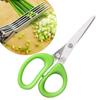 3/5 Layer Multi-function Stainless Steel Kitchen Knife Multi-layer Scissors Spices Scissors Vegetable Meat Shear Kitchen Cooking Tool