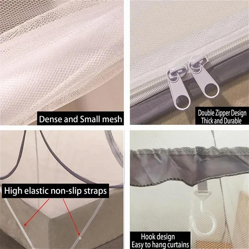 Foldable Bunk Mesh Net Breathable Mosquito Net Simple Yurt Mosquito Net Portable Camping Tent Single Double Bed Canopy for Adult
