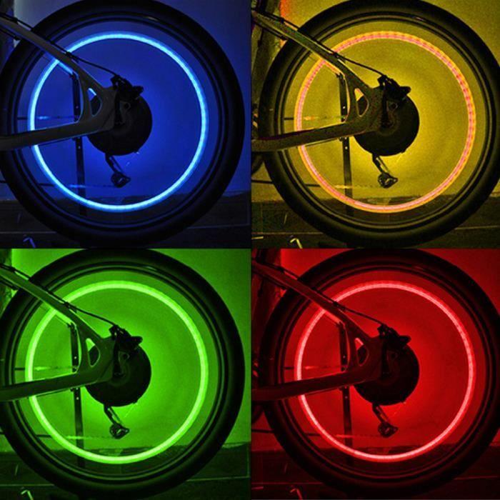 BICYCLE ACCESSORIES,001 Green--Neon LED Wheel Valve Caps for Bicycle, 2 Pieces, Car Light, Bicycle Accessories,