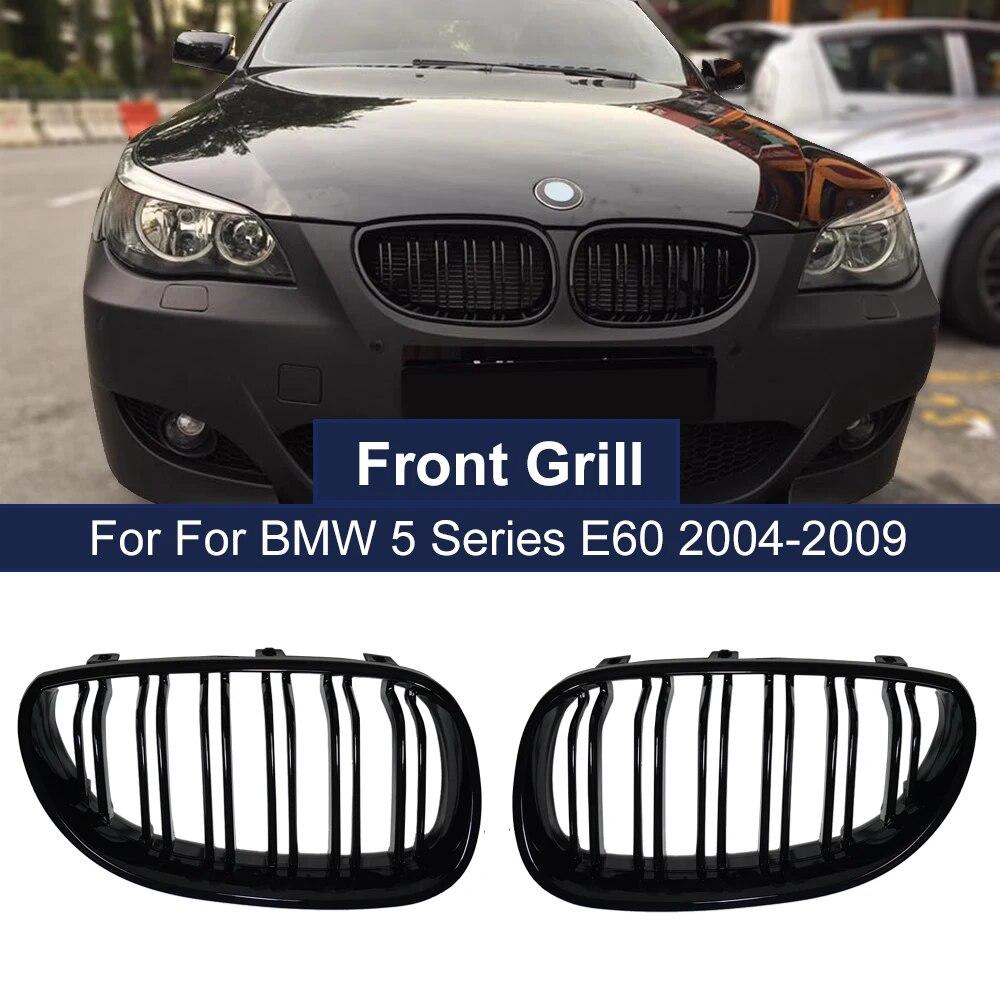 Car Front Kidney Grilles Racing Grill for BMW E60 E61 5 Series M5 520I 535I 550I 2004-2009 Dual Line Double Slat Auto Styling