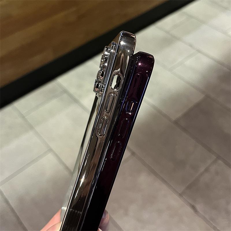 Applicable To IPhone17 Slim Mobile Phone Case Electroplated Magnetic Lens Film Apple 15 Transparent Anti-fall MagSafe Soft