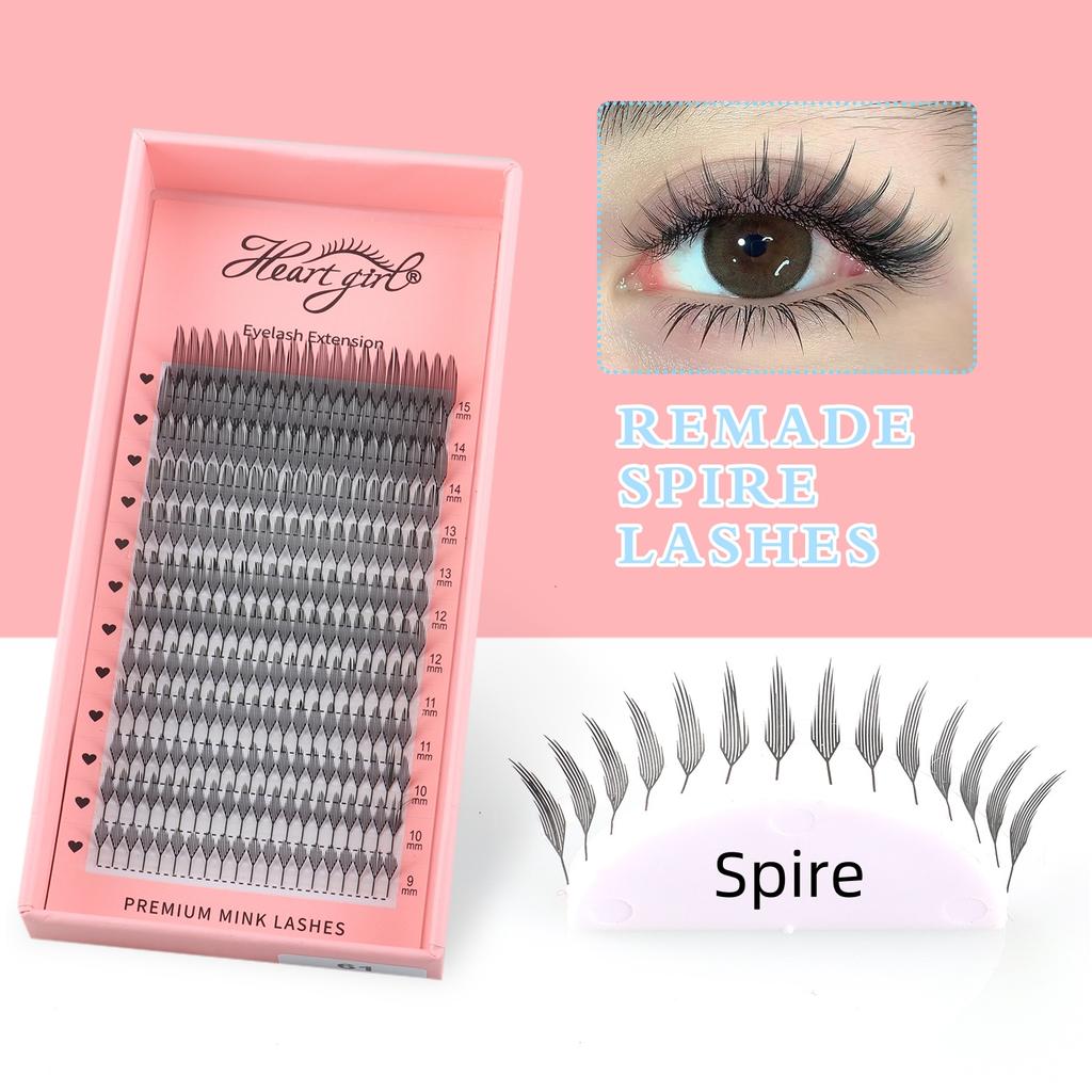 2025 New Trend 3D Laser Printed Premade Anime Eyelash Extensions Soft Comic Spire Lashes Fluffy Chunky Spikes Lashes