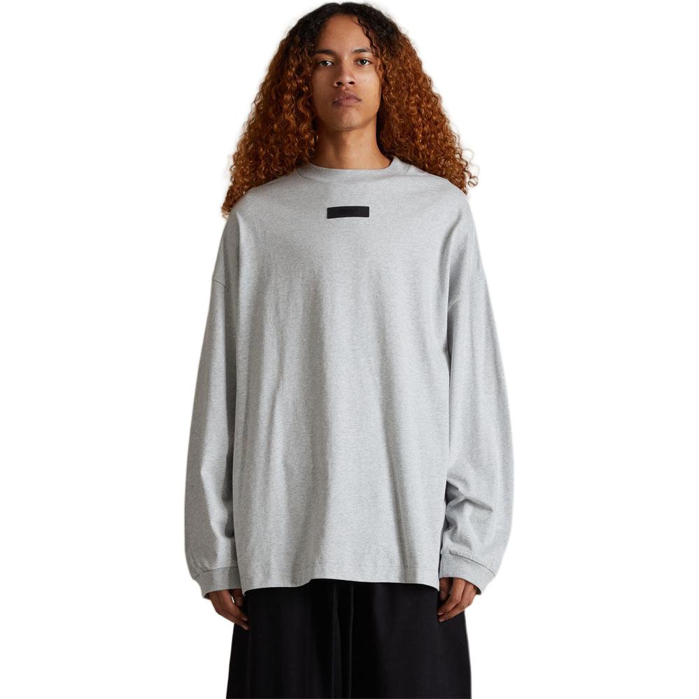 Fear of God Essentials Рубашка с длинным рукавом II Светло-серый меланж Мужские Топы 125SP244206F